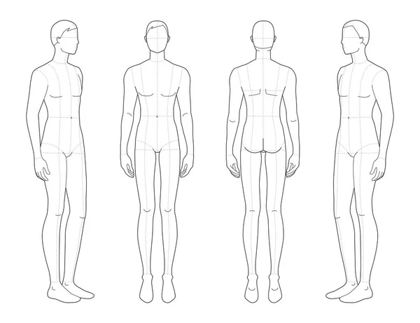 서 있는 남자들의 유행. — 스톡 벡터