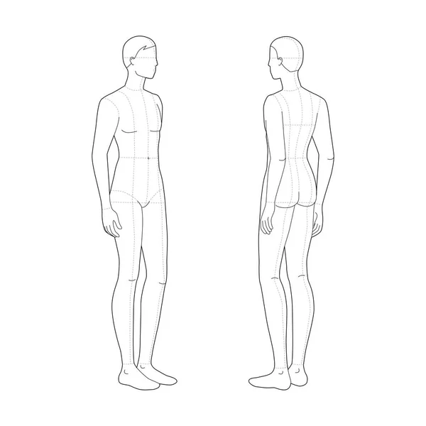 Fashion template of standing men. — Stock Vector