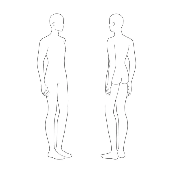 Fashion template of two standing men. — Stock Vector