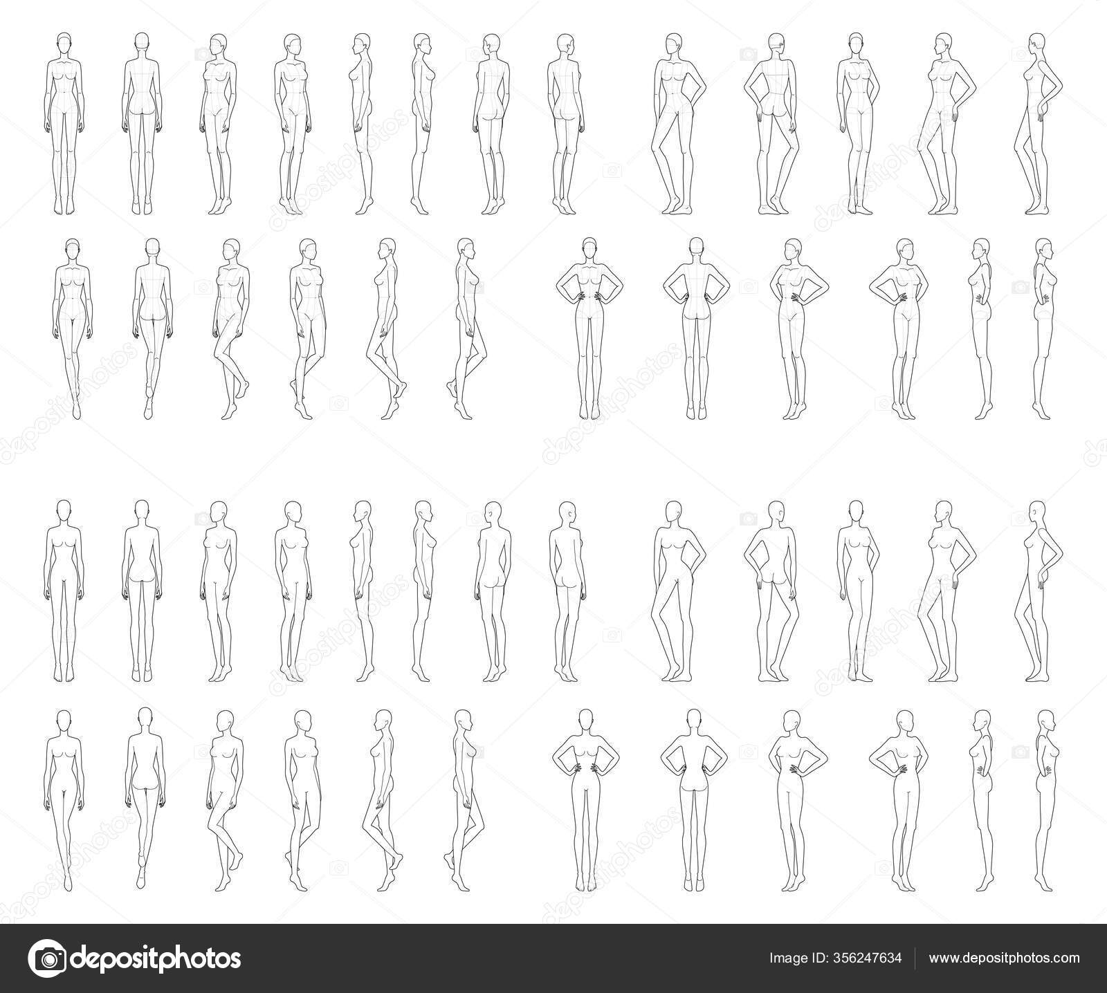 Fashion template of standing women. Stock Vector Image by ©Katya_Golovchyn  #356247634