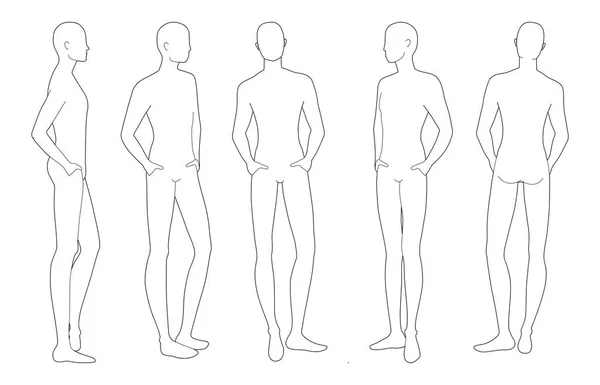 Modèle de mode de stand relaxant hommes . — Image vectorielle