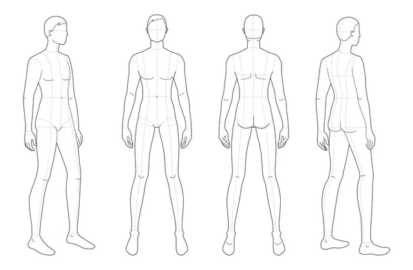 Modelo de moda de homens de pé . —  Vetores de Stock