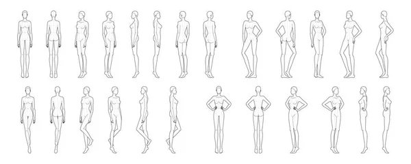 Mode mall av 25 kvinnor. — Stock vektor