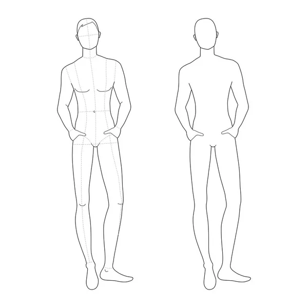 Modèle de mode de stand relaxant hommes . — Image vectorielle