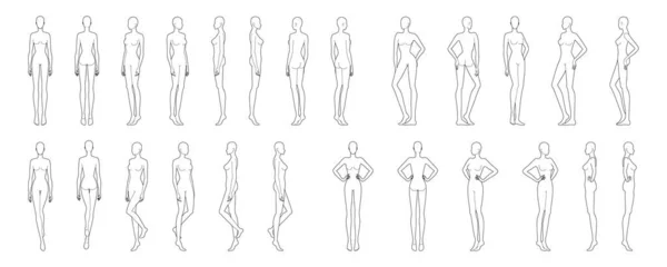Mode mall av 25 kvinnor. — Stock vektor