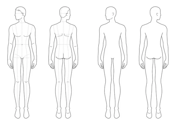 서 있는 남자들의 유행. — 스톡 벡터