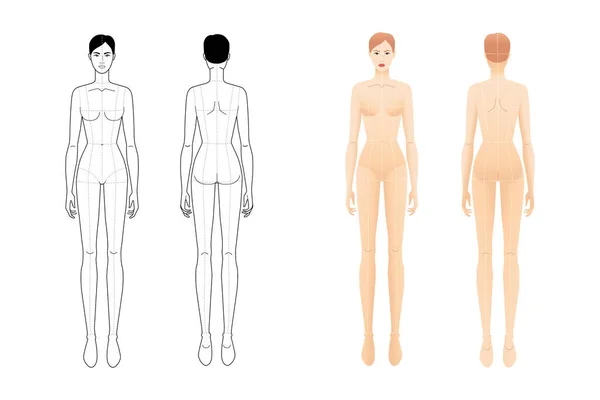 서 있는 여자들의 유행. — 스톡 벡터