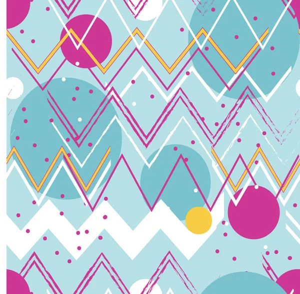 Sembol zig zag soyut daireler ve noktalar, pastel, kusursuz vektör