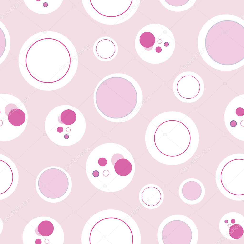 Dots in the spotlight, circles in circles seamless repeat vector pattern