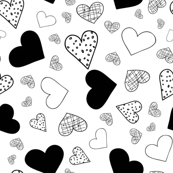 Whimsical Hearts in Blue Red and Yellow, seamless repeat vector pattern, valentines or 4 июля — стоковый вектор