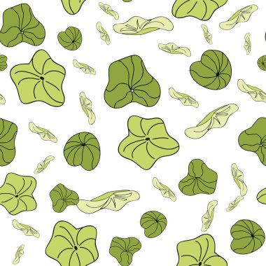 Lily Pads dağınık desen vektörünü kusursuz bir şekilde tekrarla