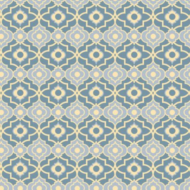 Moroccan Blues, quatrafoil background pattern seamless vector