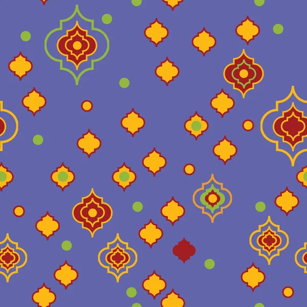 Moroccan Ancient bright, quatrafoil background pattern seamless vector — Stok Vektör