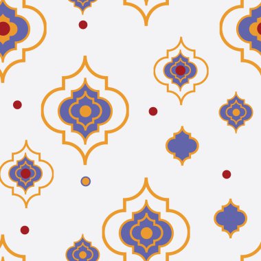 Quatrafoil Fun, shapeson white background pattern seamless vector