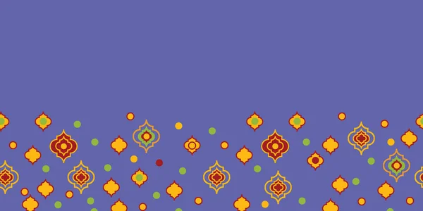 Moroccan Ancient bright border, quatrafoil background pattern seamless vector — Stok Vektör