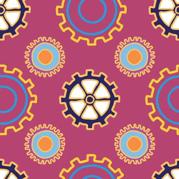 Gear Up, graphic repeat vector of cartoon style gears seamless repeat
