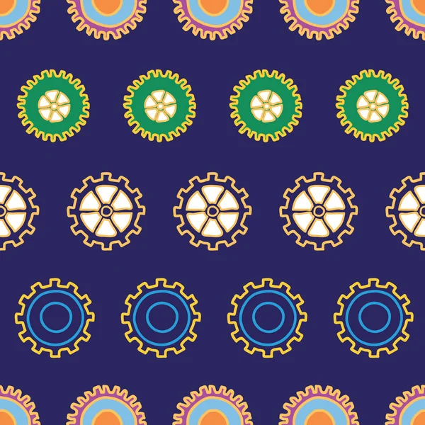Corporate Cog, rows of cogs making stripes of Modern Cartoon style Gears seamless repeat vector