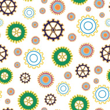 Spare Parts cogs and gears seamless repeat vector pattern