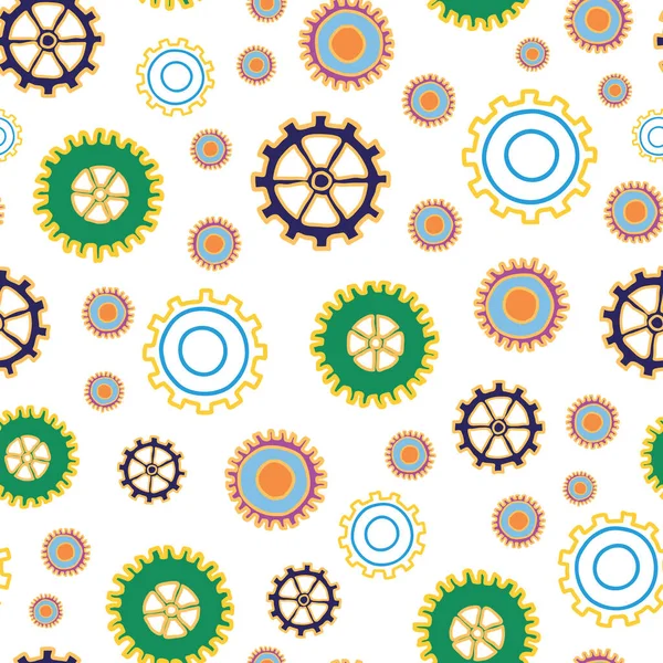 Spare Parts cogs and gears seamless repeat vector pattern
