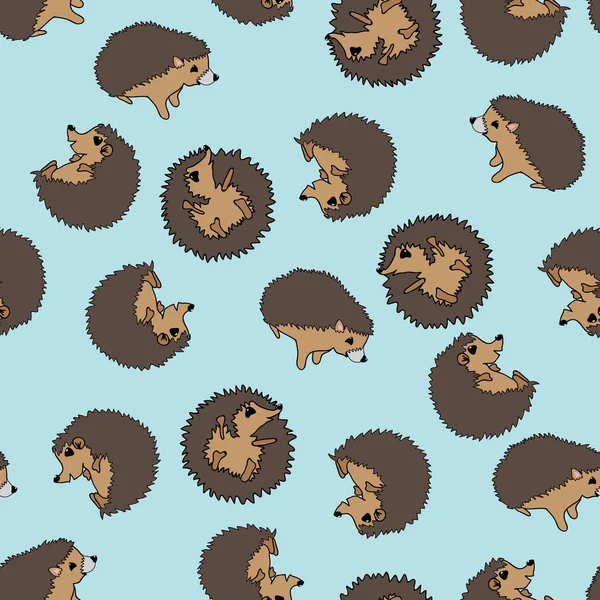 Tumbling Hedgehogs patrón de vectores sin costura — Archivo Imágenes Vectoriales