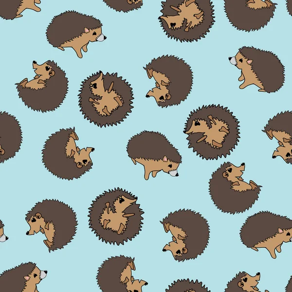 Tumbling Hedgehogs seamless vector pattern Stock Vector