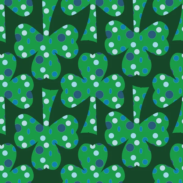 Bright Shamrocks green clovers seamless vector repeat pattern design Vector Graphics
