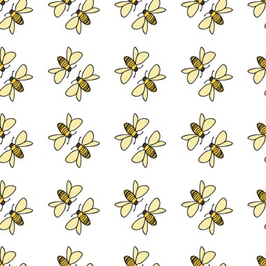 Arı arkadaşlar beyaz arkaplanda birbirleriyle sorunsuz bir şekilde konuşuyorlar.