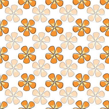 Solmuş çiçekler, pürüzsüz taşıyıcı. Beyaz arkaplanda turuncu deseni tekrarla.
