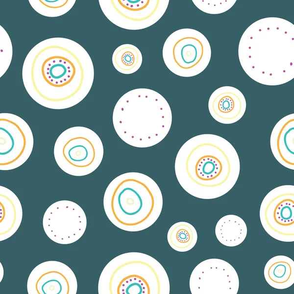Círculos aislados en el foco diseño de patrón de repetición de vector sin costura — Archivo Imágenes Vectoriales