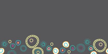 Yaratıcı Çemberler Yatay Sınır, tekrar vektör yüzey desenli daireler çizerek daireler çizer