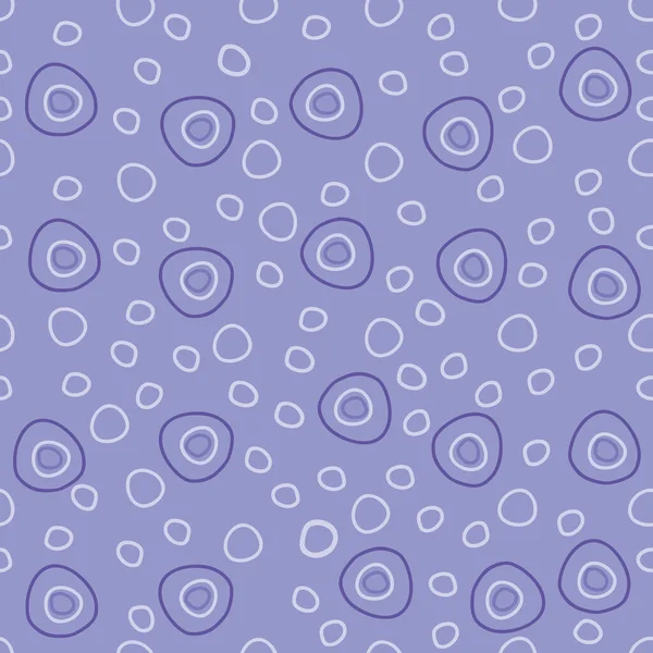 Βότσαλα διασκέδαση κουκίδες και κύκλους σε ένα μονοχρωματικό μπλε χρώμα μοτίβο φόντο αδιάλειπτη επανάληψη διάνυσμα μοτίβο — Διανυσματικό Αρχείο