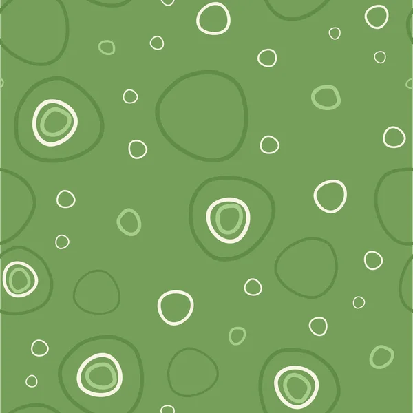 Sorte de cercles circulaires sur fond vert motif vectoriel sans couture répétition — Image vectorielle