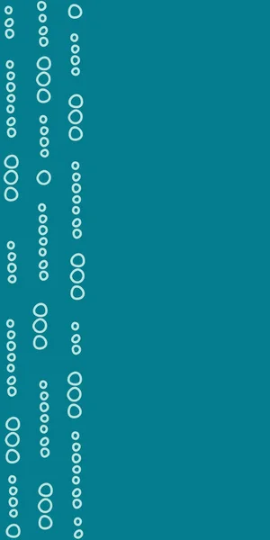 Código Teal Líneas fronterizas verticales de círculos abiertos sobre fondo verde azulado patrón de repetición de vector sin costuras — Vector de stock