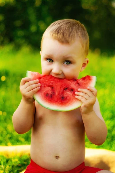 Portrait Petit Enfant Sans Shirt Dans Village Air Frais Enfant — Photo