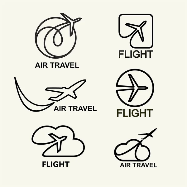 Luftfahrt-Logos gesetzt — Stockvektor