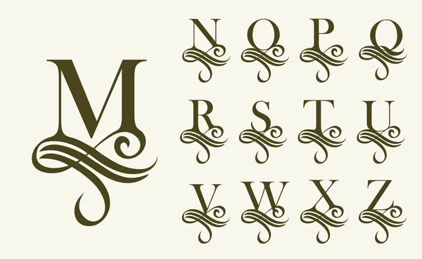 Набор старинных букв — стоковый вектор