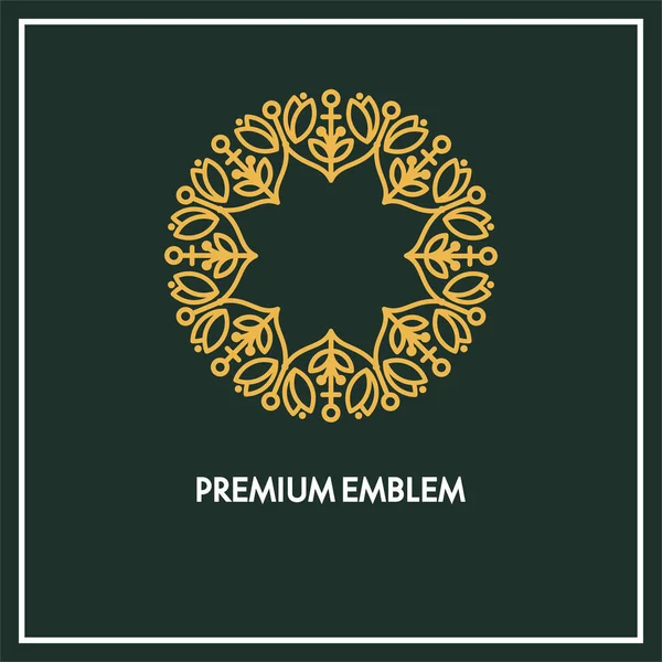 Ρετρό floral λογότυπο πρότυπο — Διανυσματικό Αρχείο