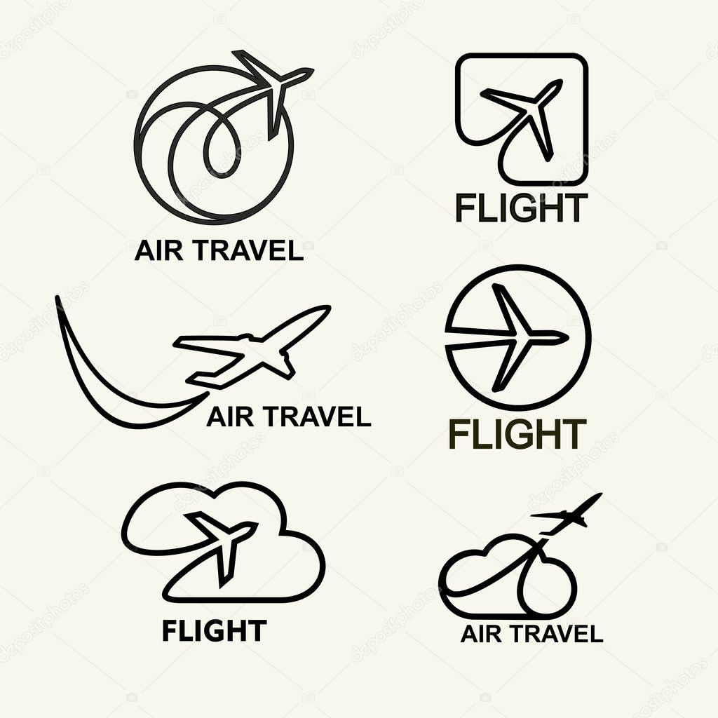 Aviation logos set