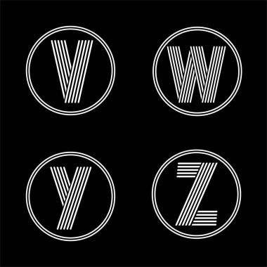 Capital letters V, W, Y, Z  