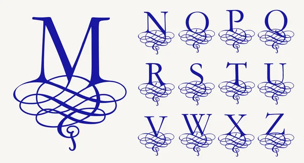 Kalligrafische hoofdletters — Stockvector