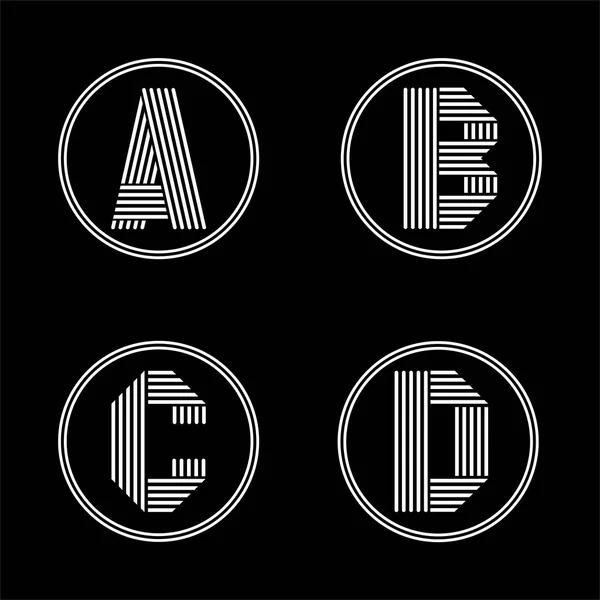 Letras mayúsculas A, B, C, D . — Vector de stock