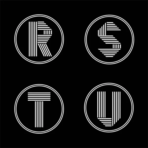 Lettres majuscules R, S, T, U — Image vectorielle