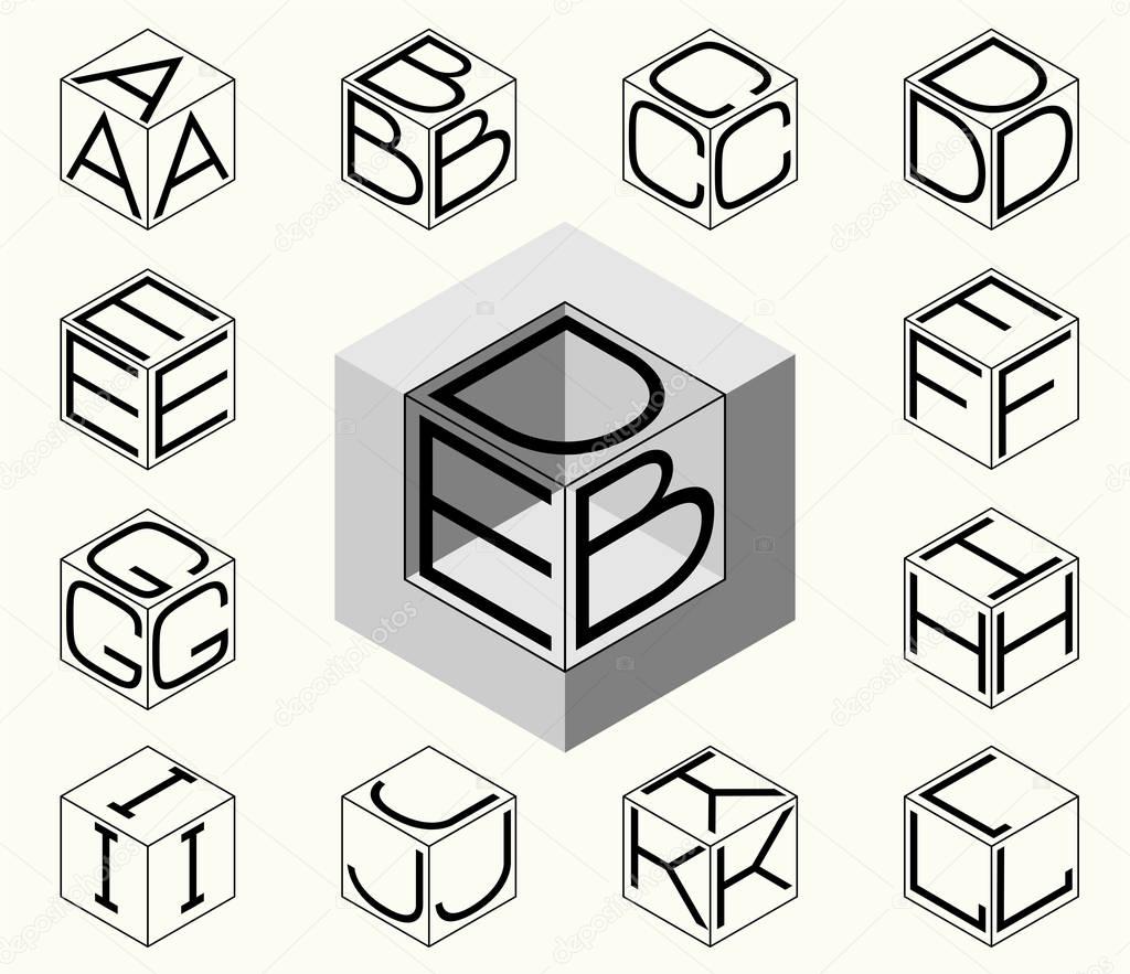 Conjunto de plantillas con letras — Vector de stock © PGMart #135299278