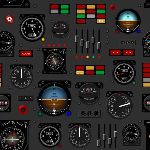 Flygplan instrumentpanelen. — Stock vektor