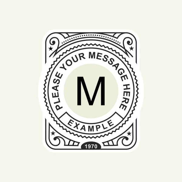 Modern emblem, badge, monogram template. — Stock Vector