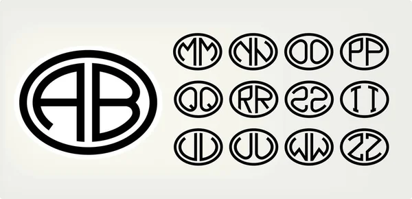 Letras mayúsculas inscritas en círculo — Vector de stock