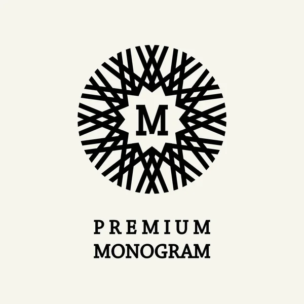 Design de monograma floral elegante e gracioso — Vetor de Stock