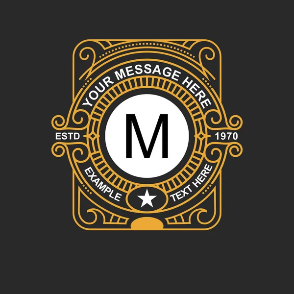 Moderna emblem, badge, monogram mall. — Stock vektor