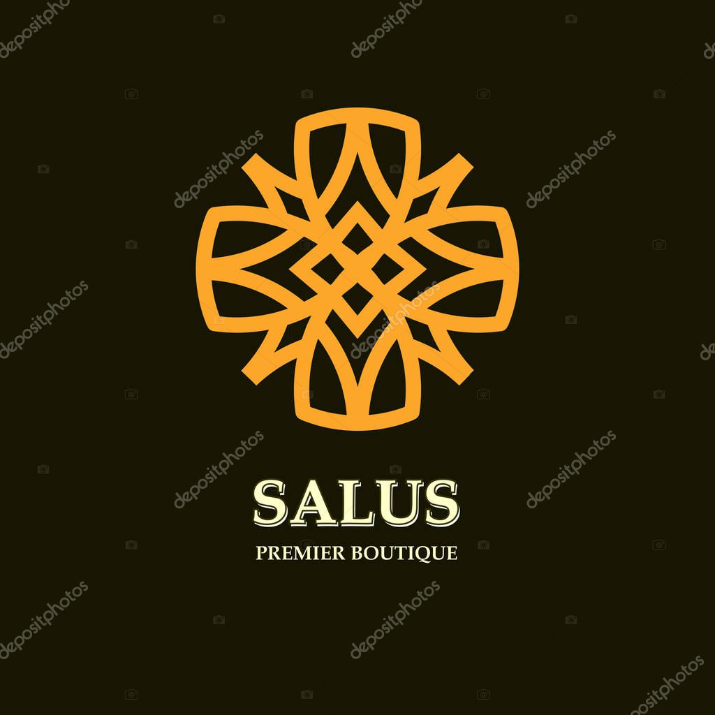 Stylish abstract flower. Template for logo, emblem, badge, monogram. Luxury elegant design vector illustration. Good for , Restaurant, Boutique, Cafe, Hotel, Heraldic, Jewelry, Fashion