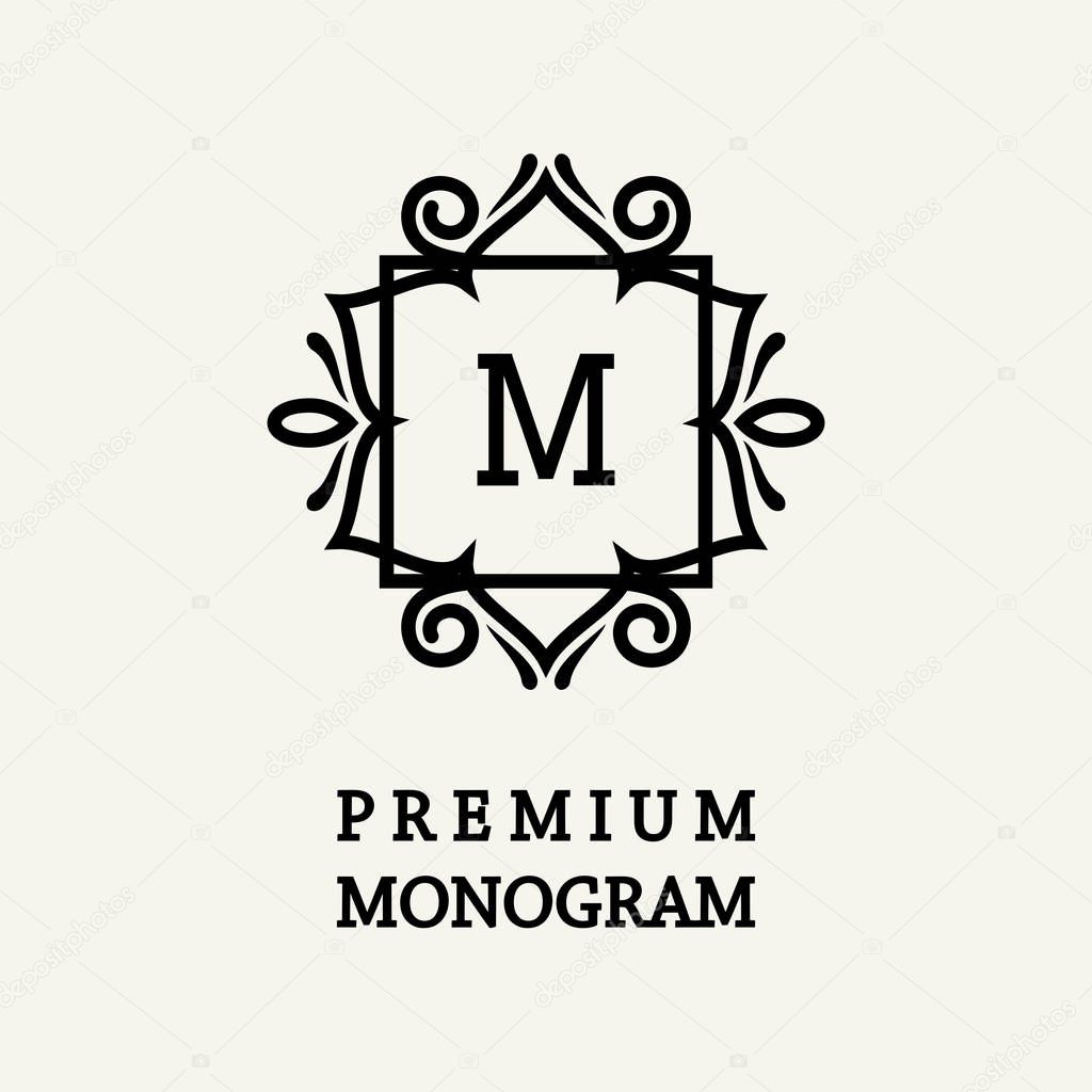 Stylish and graceful floral monogram design